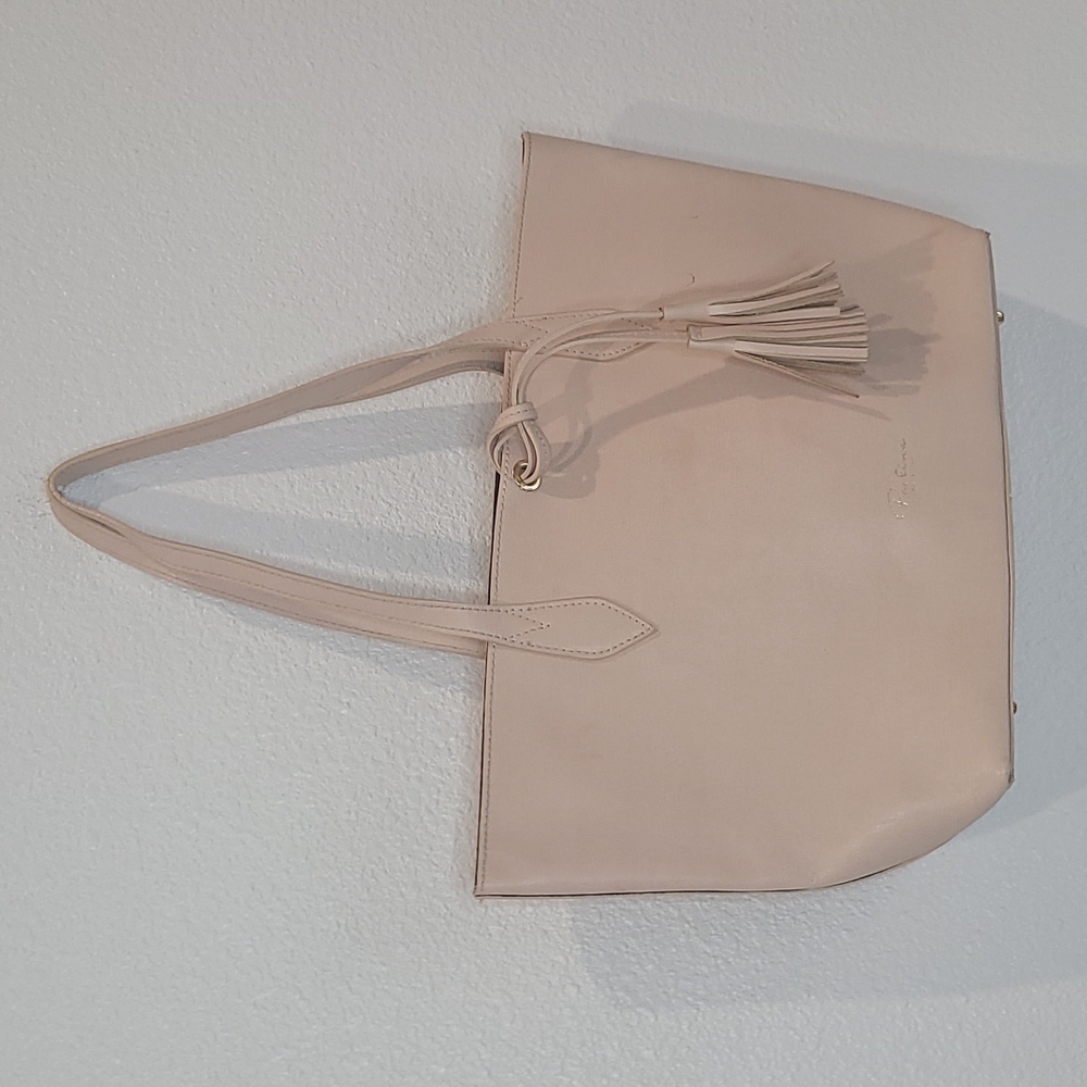 Paolina pale pink leather tote bag